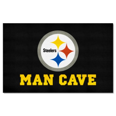 Fan Mats  LLC Pittsburgh Steelers Ulti-Mat Man Cave Black