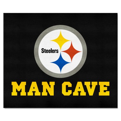 Fan Mats  LLC Pittsburgh Steelers Tailgater Mat Man Cave Black