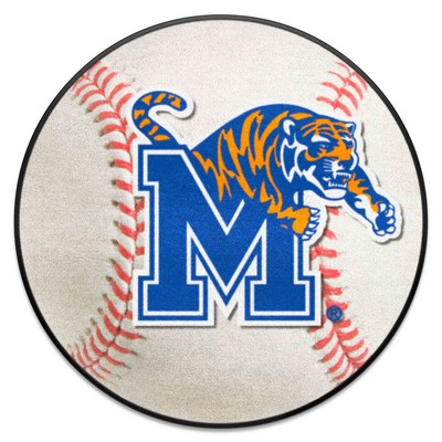 Fan Mats  LLC Memphis Tigers Baseball Mat White