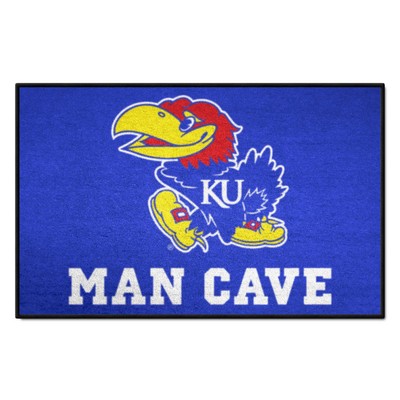 Fan Mats  LLC Kansas Jayhawks Starter Mat Man Cave Blue