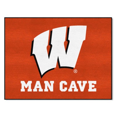 Fan Mats  LLC Wisconsin Badgers All-Star Mat Man Cave Red