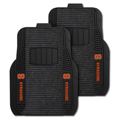 Fan Mats  LLC Syracuse Orange 2-pc Deluxe Car Mat Set Black