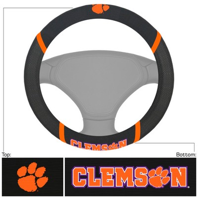 Fan Mats  LLC Clemson Tigers Steering Wheel Cover Black