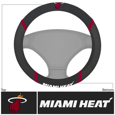 Fan Mats  LLC Miami Heat Steering Wheel Cover Black