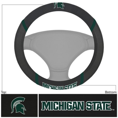 Fan Mats  LLC Michigan State Spartans Steering Wheel Cover Black