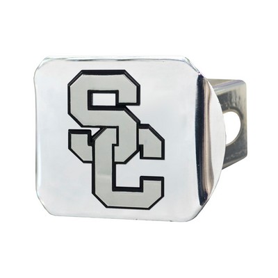 Fan Mats  LLC Southern California Trojans Hitch Cover Chrome Chrome