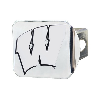 Fan Mats  LLC Wisconsin Badgers Hitch Cover Chrome Chrome