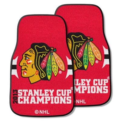 Fan Mats  LLC Chicago Blackhawks 2-pc Carpet Car Mat Set Red