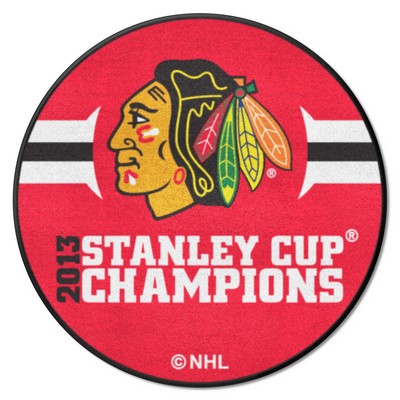 Fan Mats  LLC Chicago Blackhawks Puck Mat Red