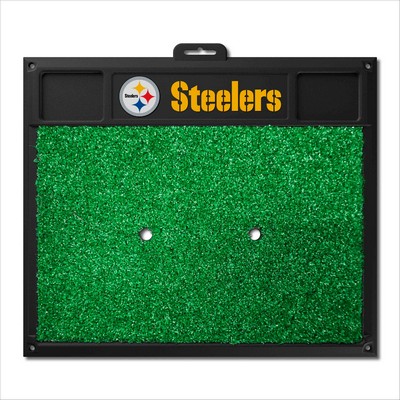 Fan Mats  LLC Pittsburgh Steelers Golf Hitting Mat Black