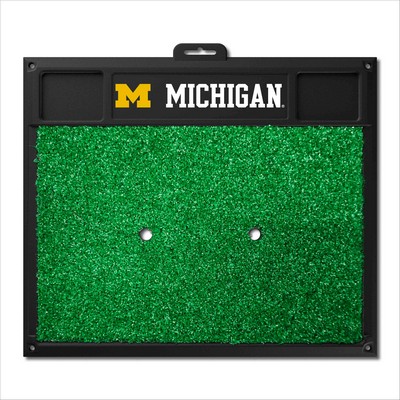 Fan Mats  LLC Michigan Wolverines Golf Hitting Mat Black