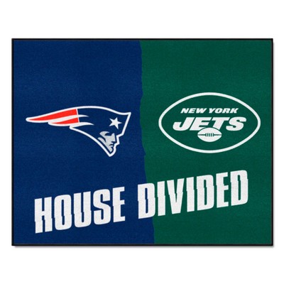 Fan Mats  LLC NFL House Divided Patriots / Jets House Divided Mat Multi