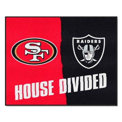 Fan Mats  LLC NFL House Divided 49ers / Raiders House Divided Mat Multi