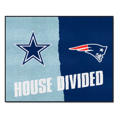 Fan Mats  LLC NFL House Divided Cowboys / Patriots House Divided Mat Multi