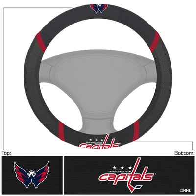 Fan Mats  LLC Washington Capitals Steering Wheel Cover Black