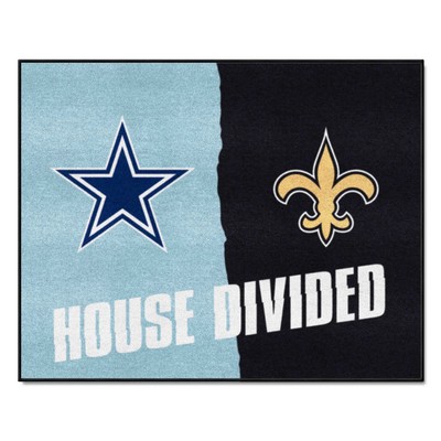 Fan Mats  LLC NFL House Divided Cowboys / Saints House Divided Mat Multi