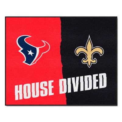 Fan Mats  LLC NFL House Divided Texans / Saints House Divided Mat Multi