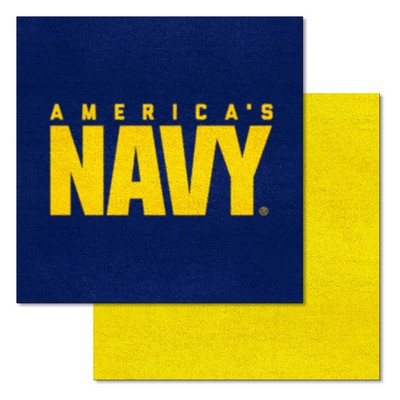 Fan Mats  LLC U.S. Navy n/a Team Carpet Tiles Navy/Yellow