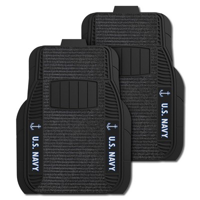 Fan Mats  LLC U.S. Navy n/a 2-pc Deluxe Car Mat Set Black