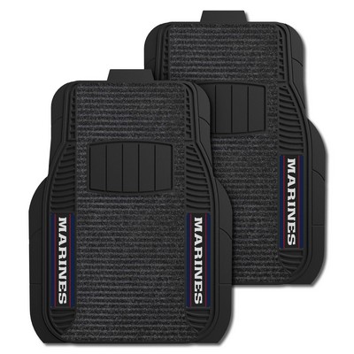 Fan Mats  LLC U.S. Marines n/a 2-pc Deluxe Car Mat Set Black