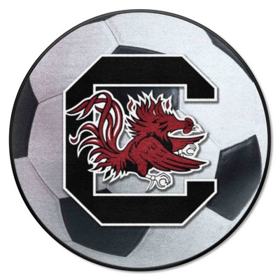 Fan Mats  LLC South Carolina Gamecocks Soccer Ball Mat White