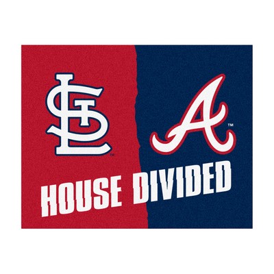 Fan Mats  LLC MLB House Divided Cardinals / Braves House Divided Mat Multi