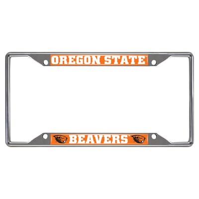 Fan Mats  LLC Oregon State Beavers License Plate Frame Chrome