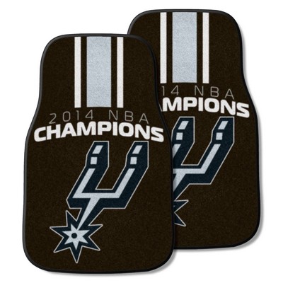 Fan Mats  LLC San Antonio Spurs 2-pc Carpet Car Mat Set Black