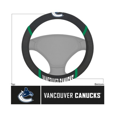 Fan Mats  LLC Vancouver Canucks Steering Wheel Cover Black