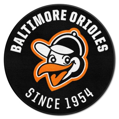 Fan Mats  LLC Baltimore Orioles Roundel Mat Retro Black