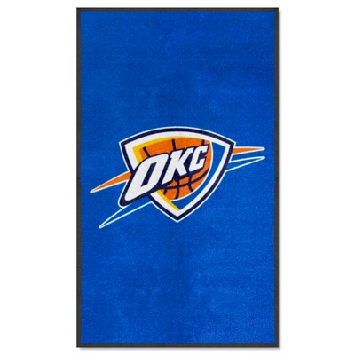 Fan Mats  LLC Oklahoma City Thunder 3x5 Logo Mat Portrait Blue