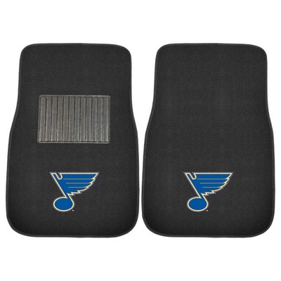 Fan Mats  LLC St. Louis Blues 2-pc Embroidered Car Mat Set Black