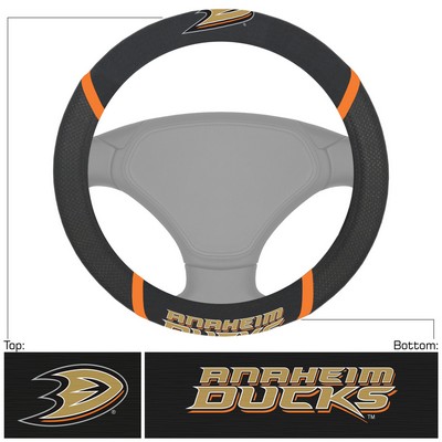 Fan Mats  LLC Anaheim Ducks Steering Wheel Cover Black