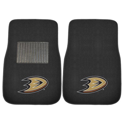 Fan Mats  LLC Anaheim Ducks 2-pc Embroidered Car Mat Set Black