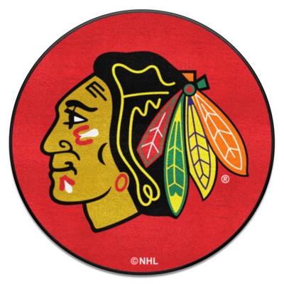 Fan Mats  LLC Chicago Blackhawks Puck Mat Red