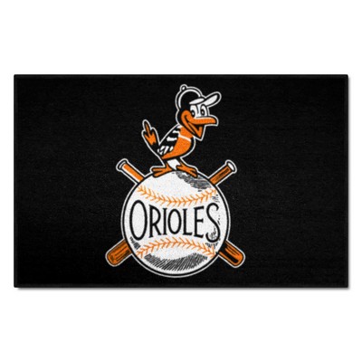 Fan Mats  LLC Baltimore Orioles Starter Mat Retro Black