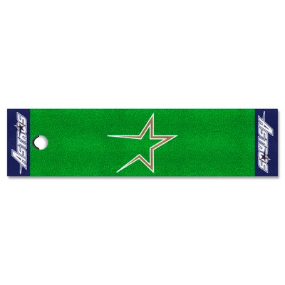 Fan Mats  LLC Houston Astros Putting Green Mat Retro Green