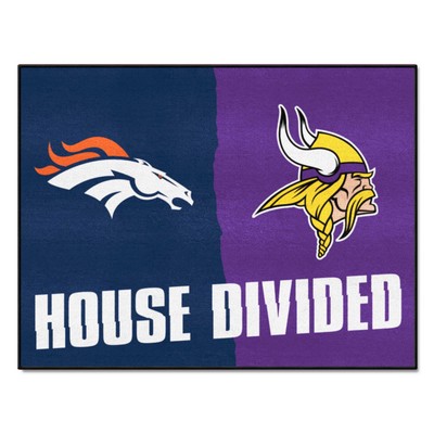 Fan Mats  LLC NFL House Divided Broncos / Vikings House Divided Mat Multi