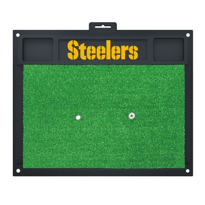 Fan Mats  LLC Pittsburgh Steelers Golf Hitting Mat Black