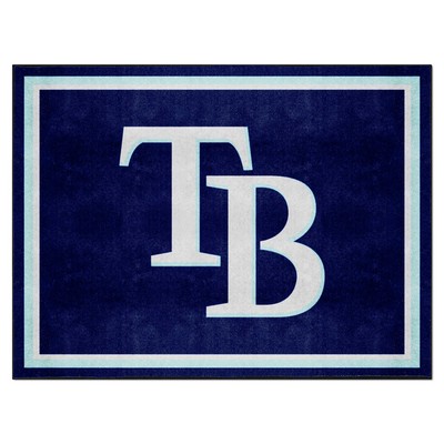 Fan Mats  LLC Tampa Bay Rays 8x10 Rug Navy