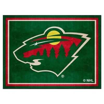 Fan Mats  LLC Minnesota Wild 8x10 Rug Green