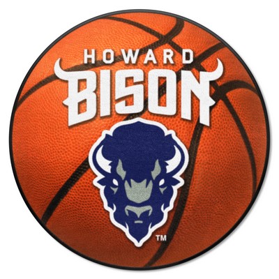 Fan Mats  LLC Howard Bison Basketball Rug - 27in. Diameter Orange