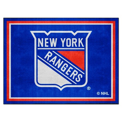 Fan Mats  LLC New York Rangers 8x10 Rug Blue