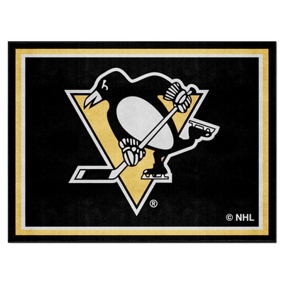 Fan Mats  LLC Pittsburgh Penguins 8x10 Rug Black