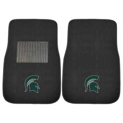 Fan Mats  LLC Michigan State Spartans 2-pc Embroidered Car Mat Set Black