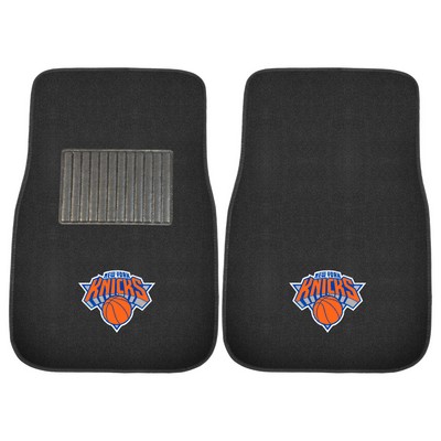 Fan Mats  LLC New York Knicks 2-pc Embroidered Car Mat Set Black