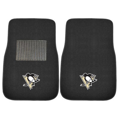 Fan Mats  LLC Pittsburgh Penguins 2-pc Embroidered Car Mat Set Black