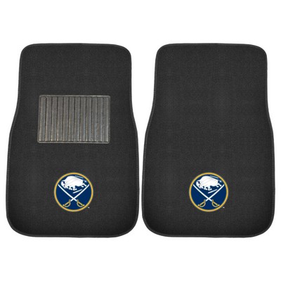 Fan Mats  LLC Buffalo Sabres 2-pc Embroidered Car Mat Set Black