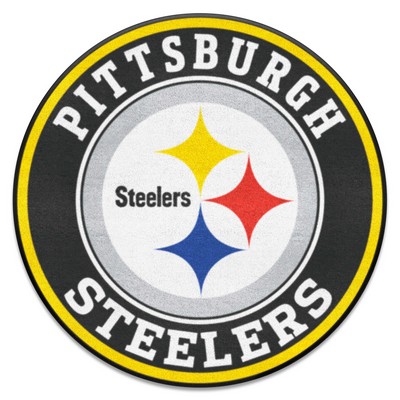 Fan Mats  LLC Pittsburgh Steelers Roundel Mat Black