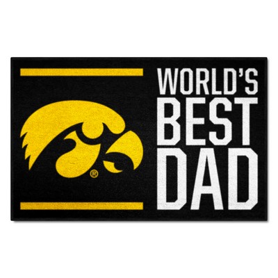 Fan Mats  LLC Iowa Hawkeyes Starter Mat Accent Rug - 19in. x 30in. Worlds Best Dad Starter Mat Black